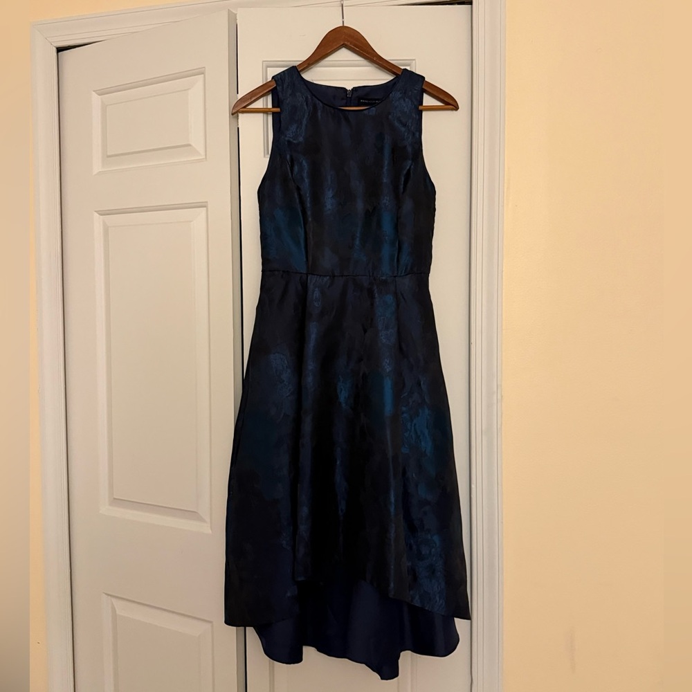 Navy Blue Floral Sleeveless Dress